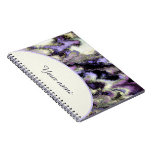 Carnet Marbre violet personnalisé