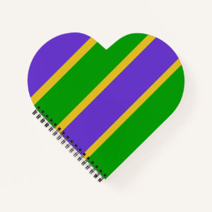 Carnet Mardi Gras Stripes Coeur