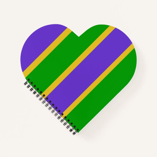 Carnet Mardi Gras Stripes Coeur (Devant)