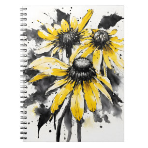 Carnet Marguerite à oeil noir - Fleurs aquarelle
