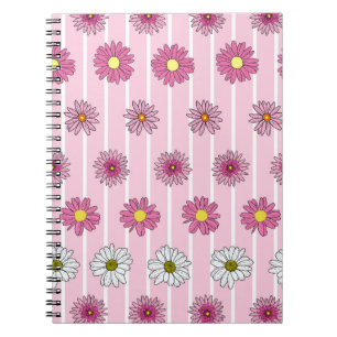 Carnet Marguerites rose et blanc Fleur sauvage Whimsy