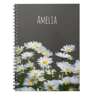 Carnet Marguerites sur le gris