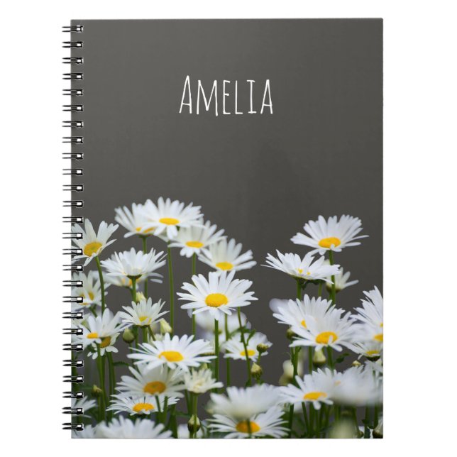 Carnet Marguerites sur le gris (Devant)
