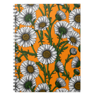 Carnet Marguerites sur orange