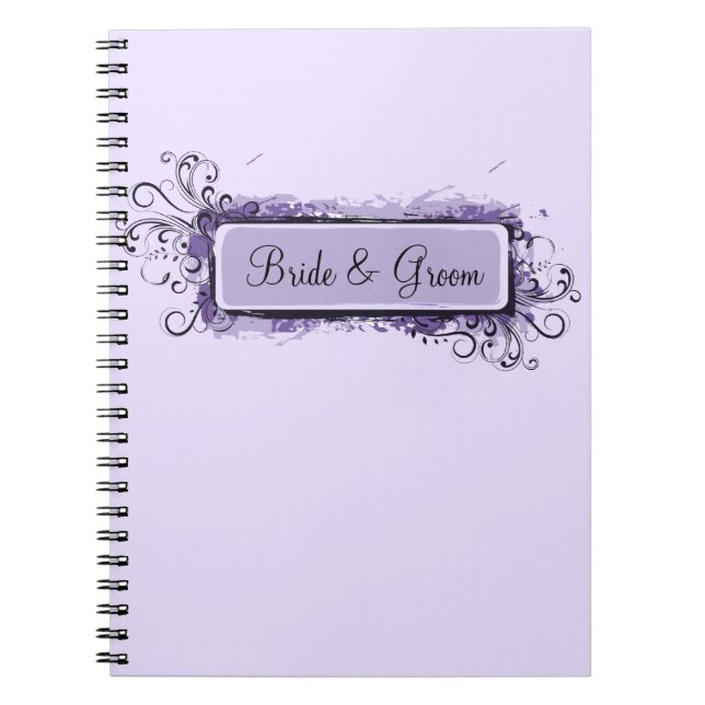 Carnet Mariage Abstrait violet (Devant)