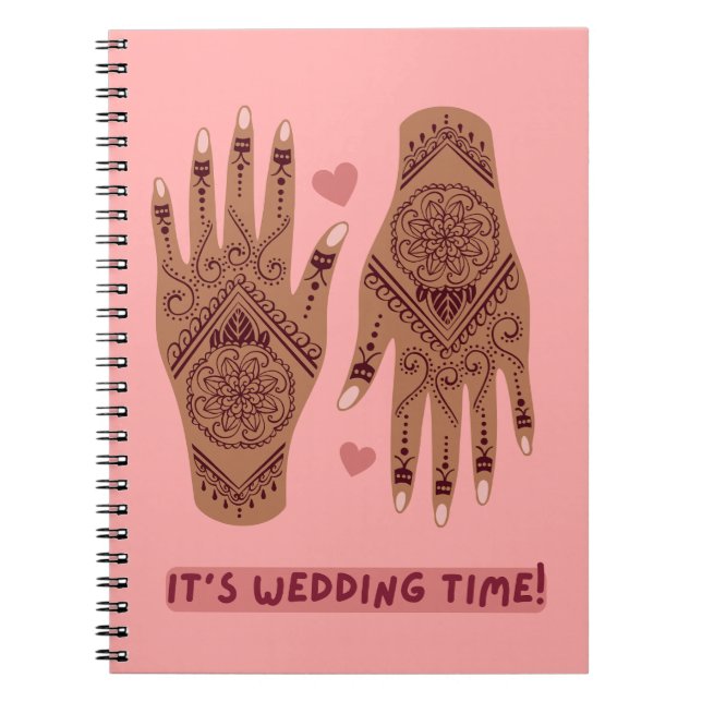 carnet mariage avec henné mehndi mains design (Devant)