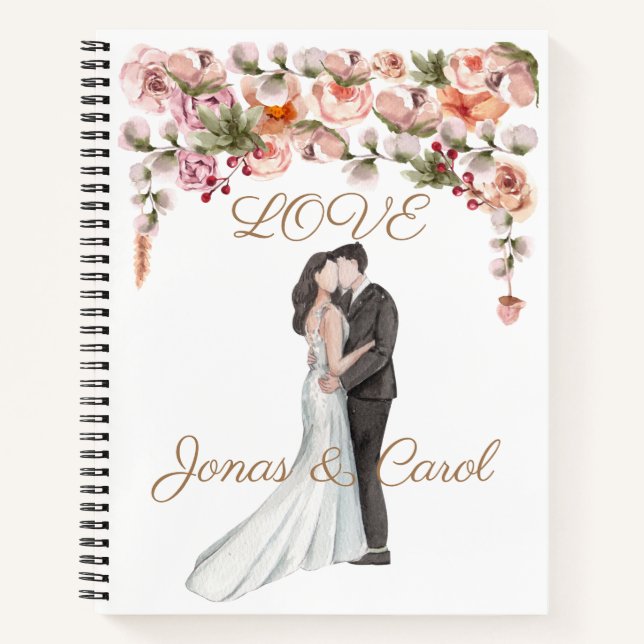 Carnet Mariage d'amour personnalisé Modifier dans le papi (Devant)