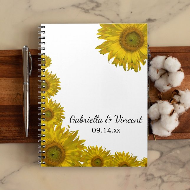 Carnet Mariage de bord de tournesol jaune (Créateur téléchargé)