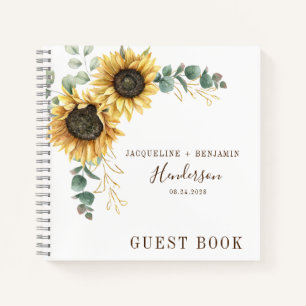 Carnet Mariage de feuillage de tournesol Floral Eucalyptu