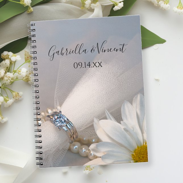 Carnet Mariage d'élégance de marguerite blanche (Créateur téléchargé)