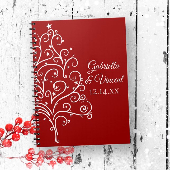 Carnet Mariage d'hiver de l'arbre de Noël rouge (Créateur téléchargé)
