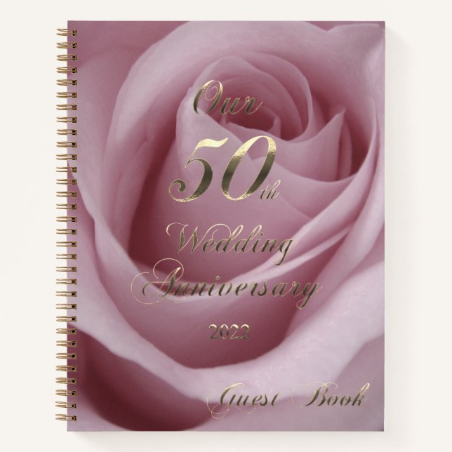 Carnet mariage d'or Rose 2022 Notre 50e anniversaire (Devant)