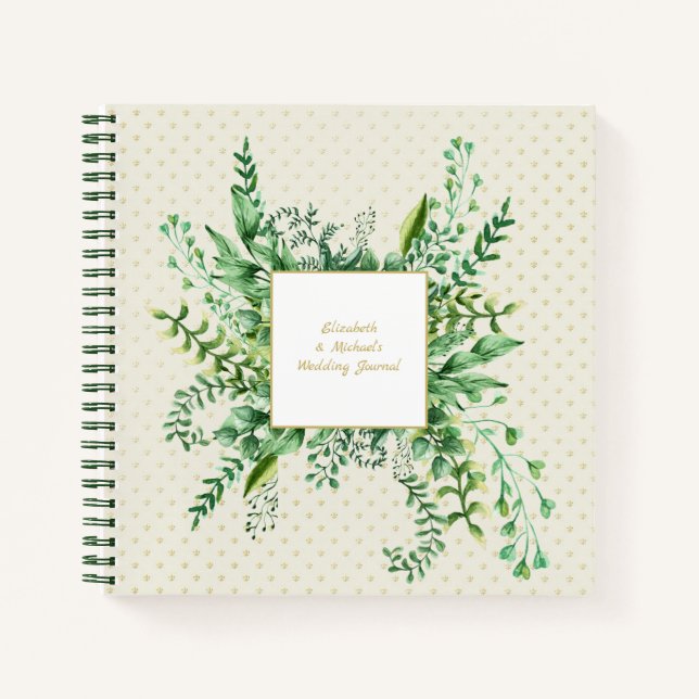 Carnet Mariage Feuille  personnalisé Fête des mariées (Devant)