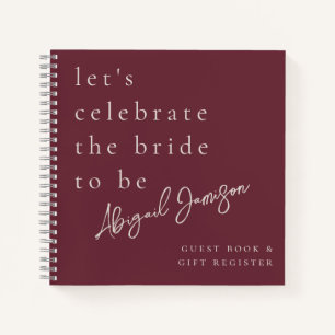 Carnet Mariage Minimaliste Moderne au Prune