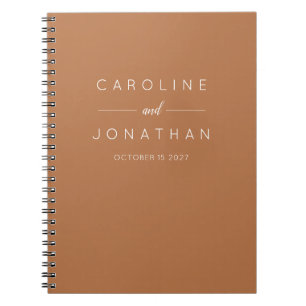 Carnet Mariage minimaliste moderne personnalisé Terracott