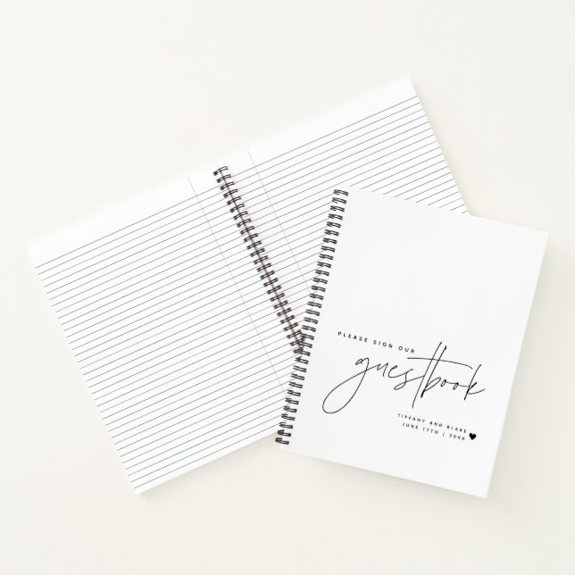 Carnet Mariage Script Calligraphie blanc invité (Intérieur)