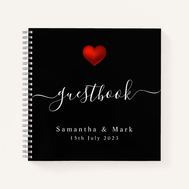 Carnet Mariage simple moderne Red Heart (Devant)