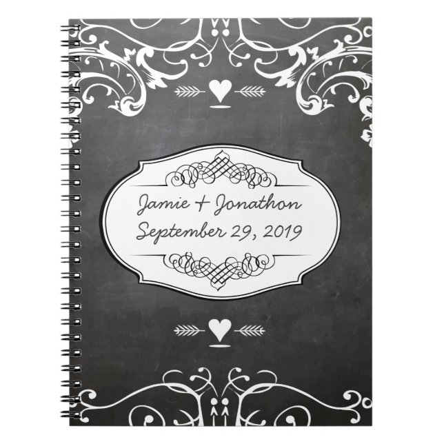 Carnet Mariages de typographie de tableau noir (Devant)
