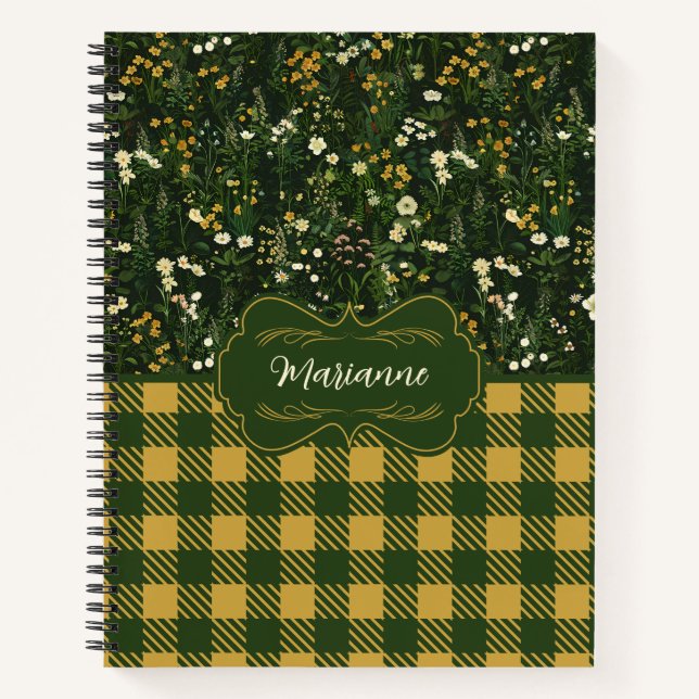 Carnet Marianne Dark Daisy Plaid Floral Deluxe (Devant)