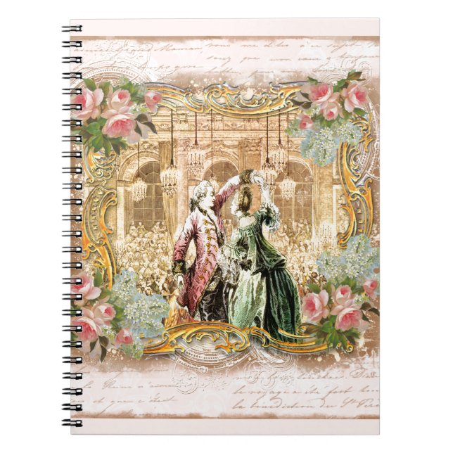 Carnet Marie Antoinette Danse Versailles en rose (Devant)