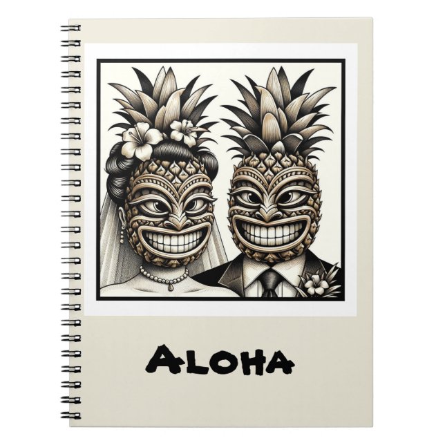 Carnet Mariée et fille Aloha Pineapple Tiki Mariage princ (Devant)