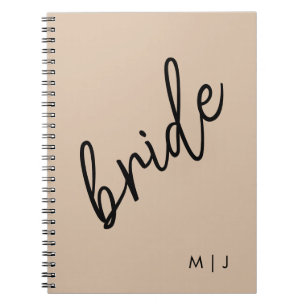 Carnet Mariée moderne   Beige + noir