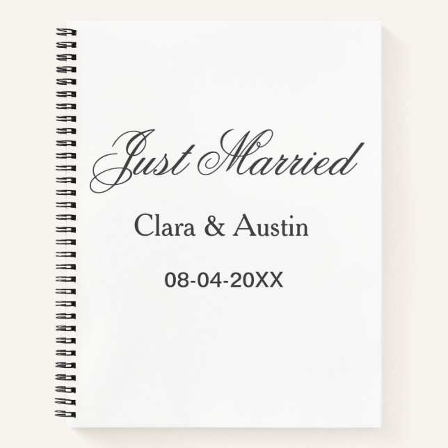 Carnet Mariés add nom couple date année simulation de mar (Devant)