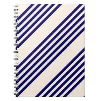 Carnet Marine bleu et beige cinq bandes motif