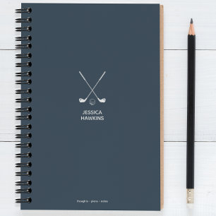 Carnet Marine Blue Crossed Clubs Icon personnel