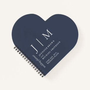 Carnet Marine et blanc Formal Simple Amour Mariage