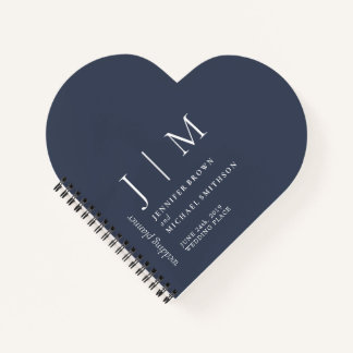 Carnet Marine et blanc Formal Simple Amour Mariage