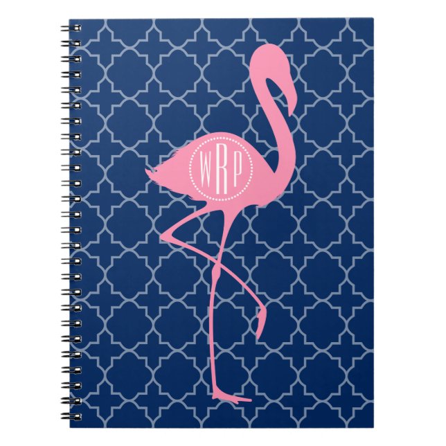 Carnet Marine rose Quatrefoil de Flamant rose de (Devant)