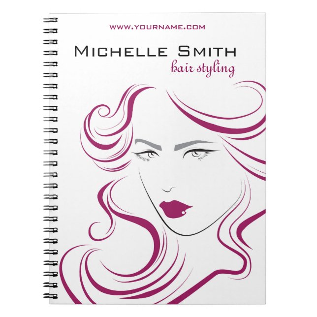 Carnet Marquage à chaud pourpre de Hairstyling de cheveux (Devant)
