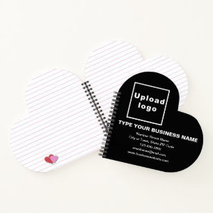 Carnet Marque commerciale en forme de coeur noir