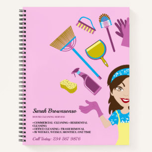 Carnet Marque de dessin animé de ménage Lady Violet Rose