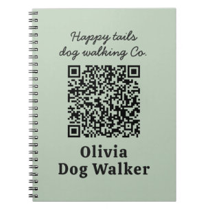 Carnet Marque d'entreprise de code QR de promeneur de chi
