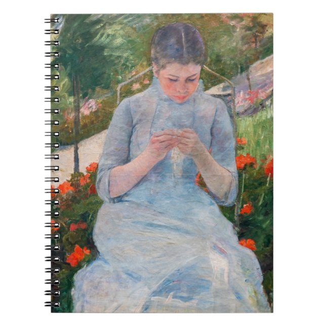 Carnet Mary Cassatt - Fille couture dans un jardin (Devant)