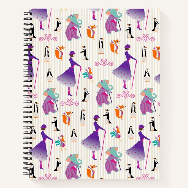 Carnet Mary Poppins & Amis Motif rayé (Devant)