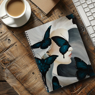 Carnet Mascarade du Papillon Bleu Élégante Fantaisie