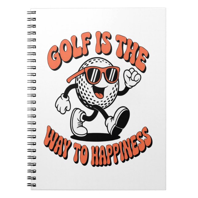Carnet Mascotte de balle de golf joyeuse (Devant)
