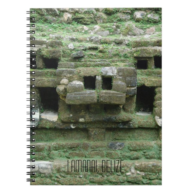 Carnet Masque de temple Lamanai Belize de Jaguar de Maya (Devant)