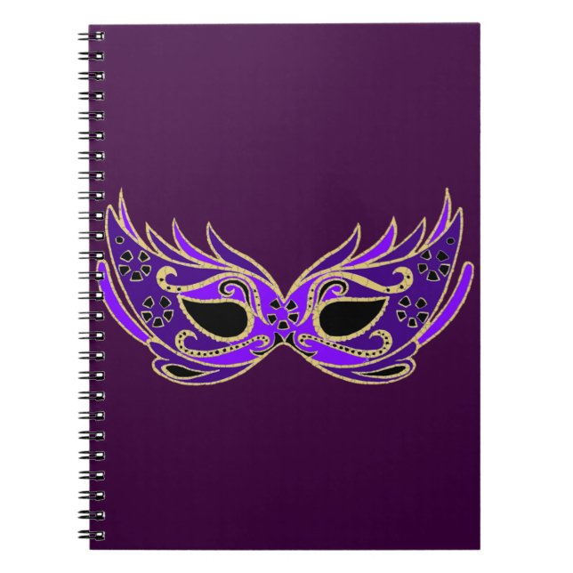 Carnet Masque masqué royal violet (Devant)