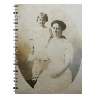 Carnet Masque ovale Maman & Fille RPPC Renversé Photo BW