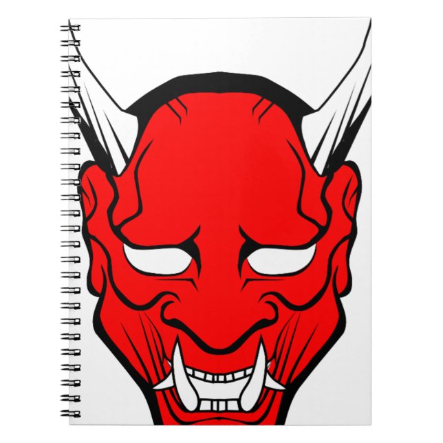 Carnet Masque rouge japonais Hannya (Devant)