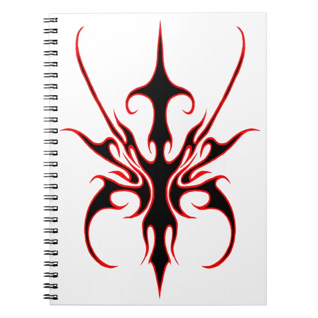 Carnet Masque tribal - Noir et Rouge (Devant)