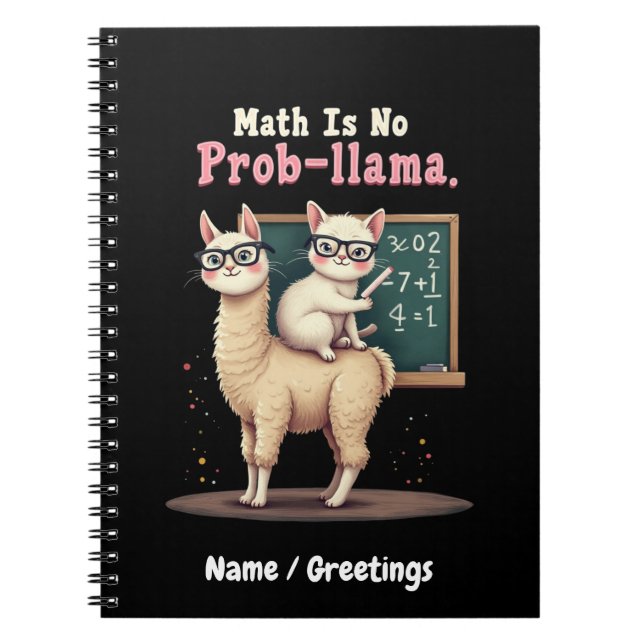 Carnet Math Is No Prob-llama Fun & Cute Math Inspiration (Devant)