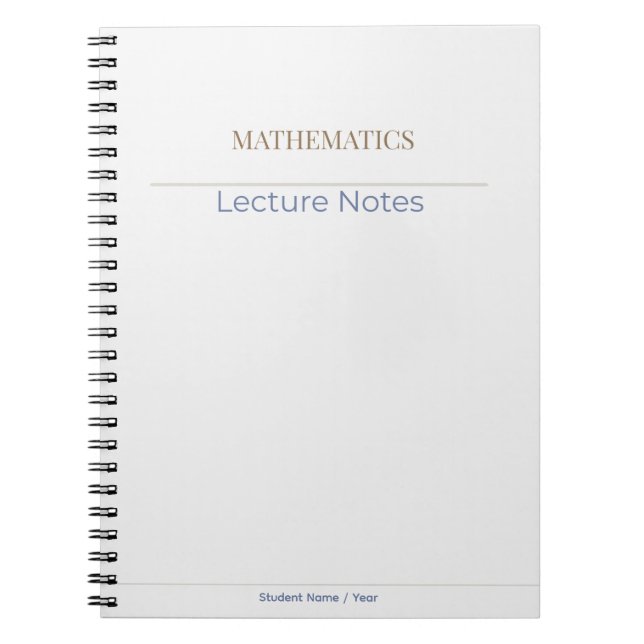 Carnet Mathematics Notebook – Minimal Academic Edition (Devant)
