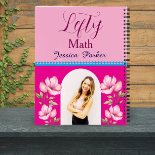 Carnet Maths rose à gauche Nom floral Approvisionnement s