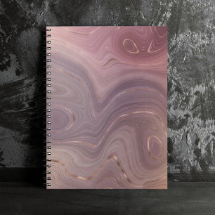 Carnet Mauve Strata   Dusty Rose et Rose Gold Agate