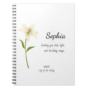 Carnet May Lily of the Valley Anniversaire Personnalisé
